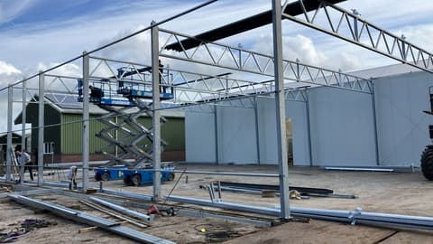 Fase 5 van de nieuwbouw van schuur Dolder in Boskoop